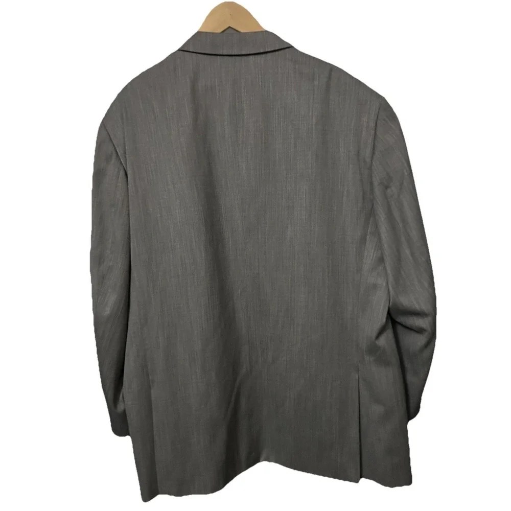 Giovanni Testi 2 Piece Suit  Jacket 54 Long Pants 48x29 Gray Poly Viscose Blend